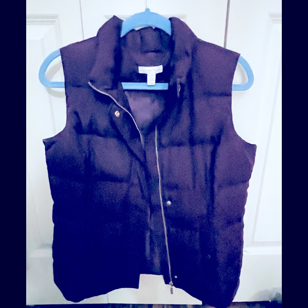 Charter Club Puffer Vest Zip Snap Sz Medium